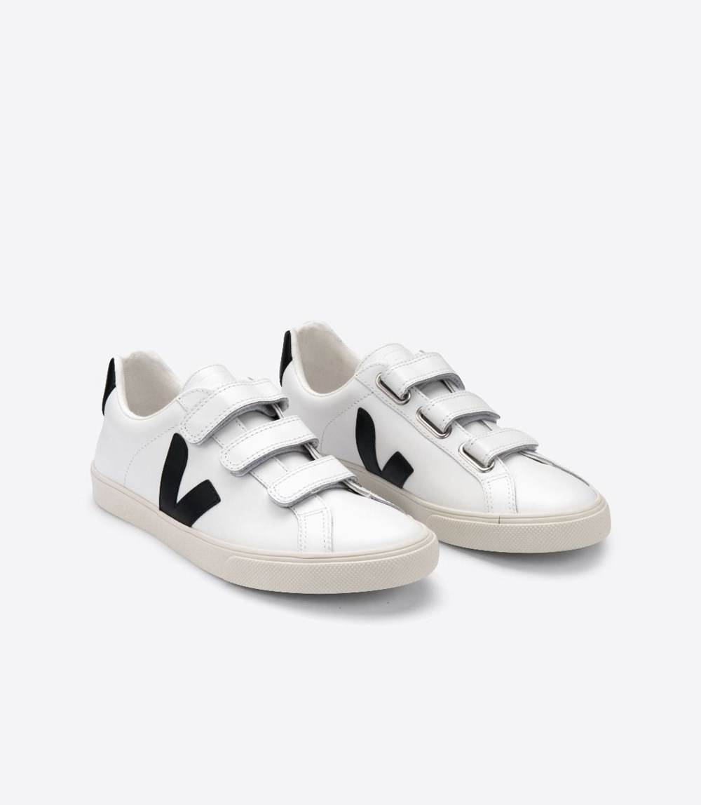 Veja Sneakers Mens - 3-lock Leather - White/Black - 1047VIQWL